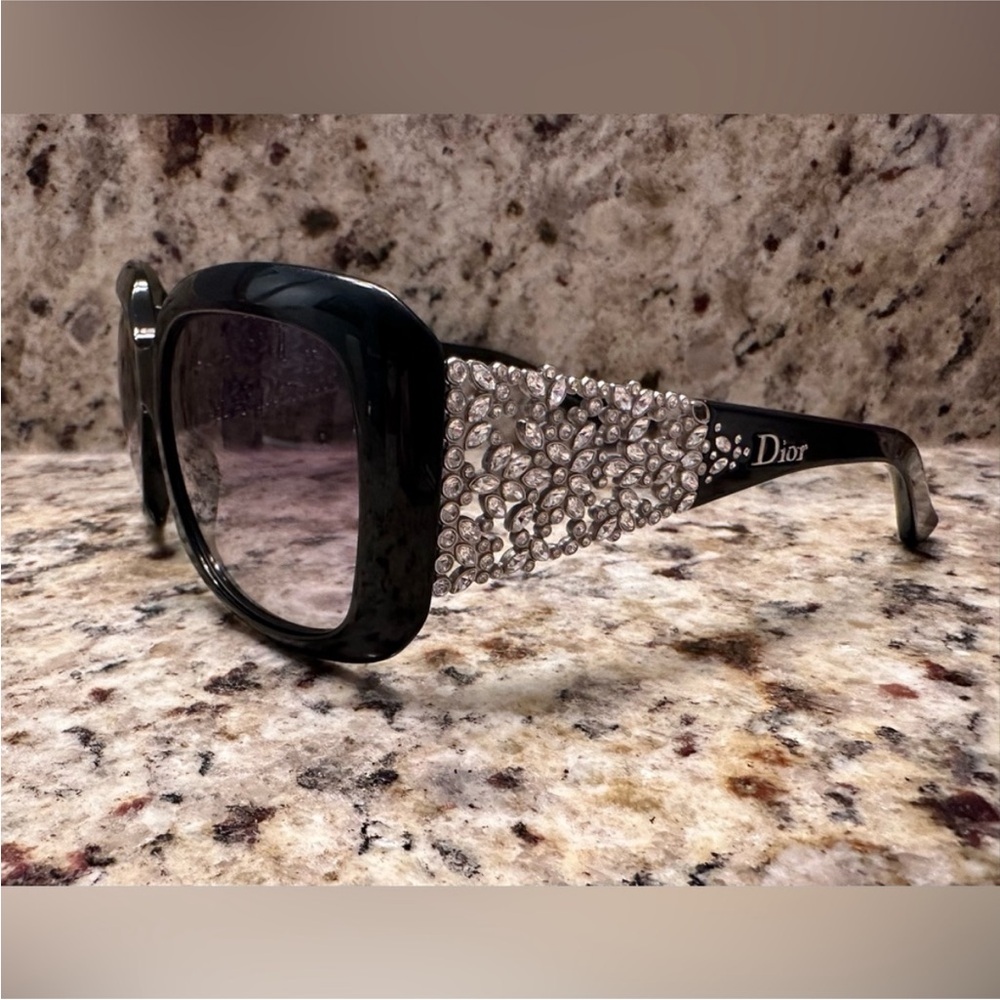 Christian Dior Delicacy Crystal Black Sunglasses Limited Edition RARE Vintage - Picture 3 of 9